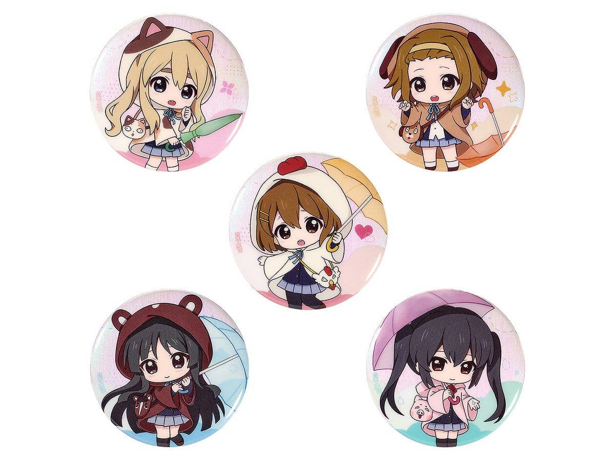 K-ON! Fluffy Rain Series Collectible Pinback Button Box (All 5 Designs) 1Box 5pcs