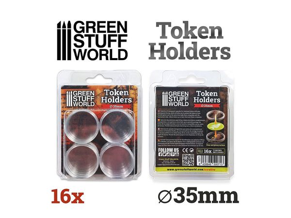 Acrylic Token Holder (35mm Diameter) 16 pcs Set