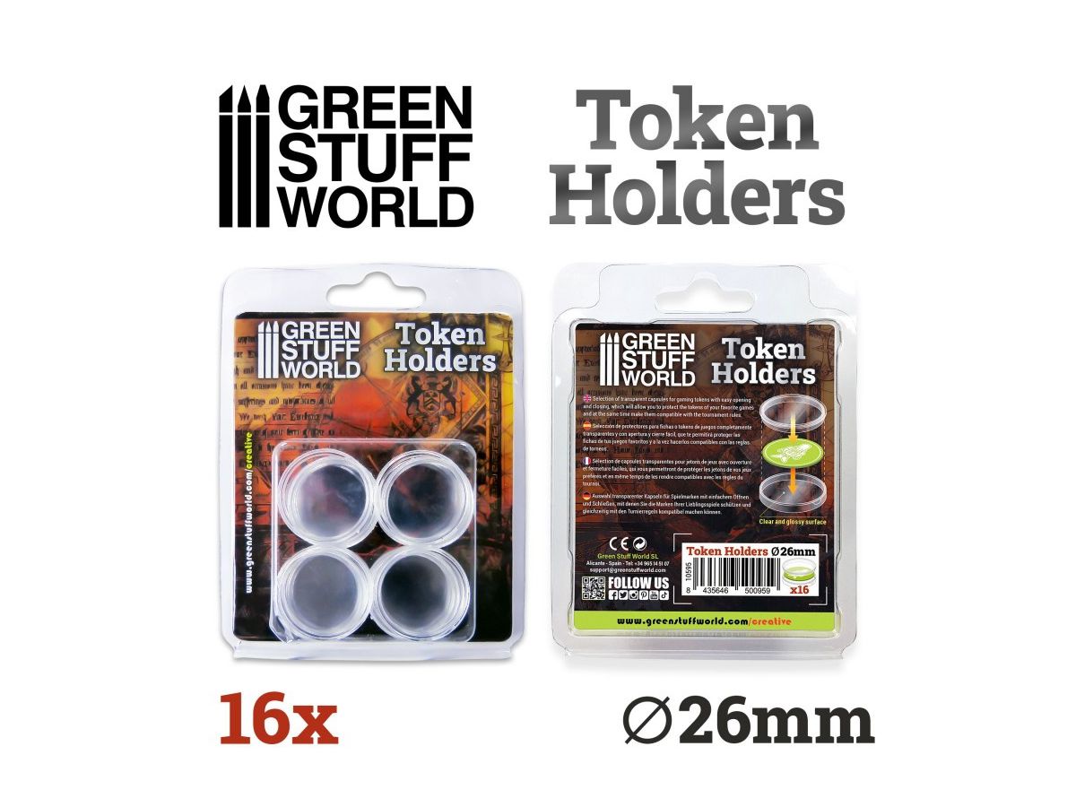 Acrylic Token Holder (26mm Diameter) 16 pcs Set