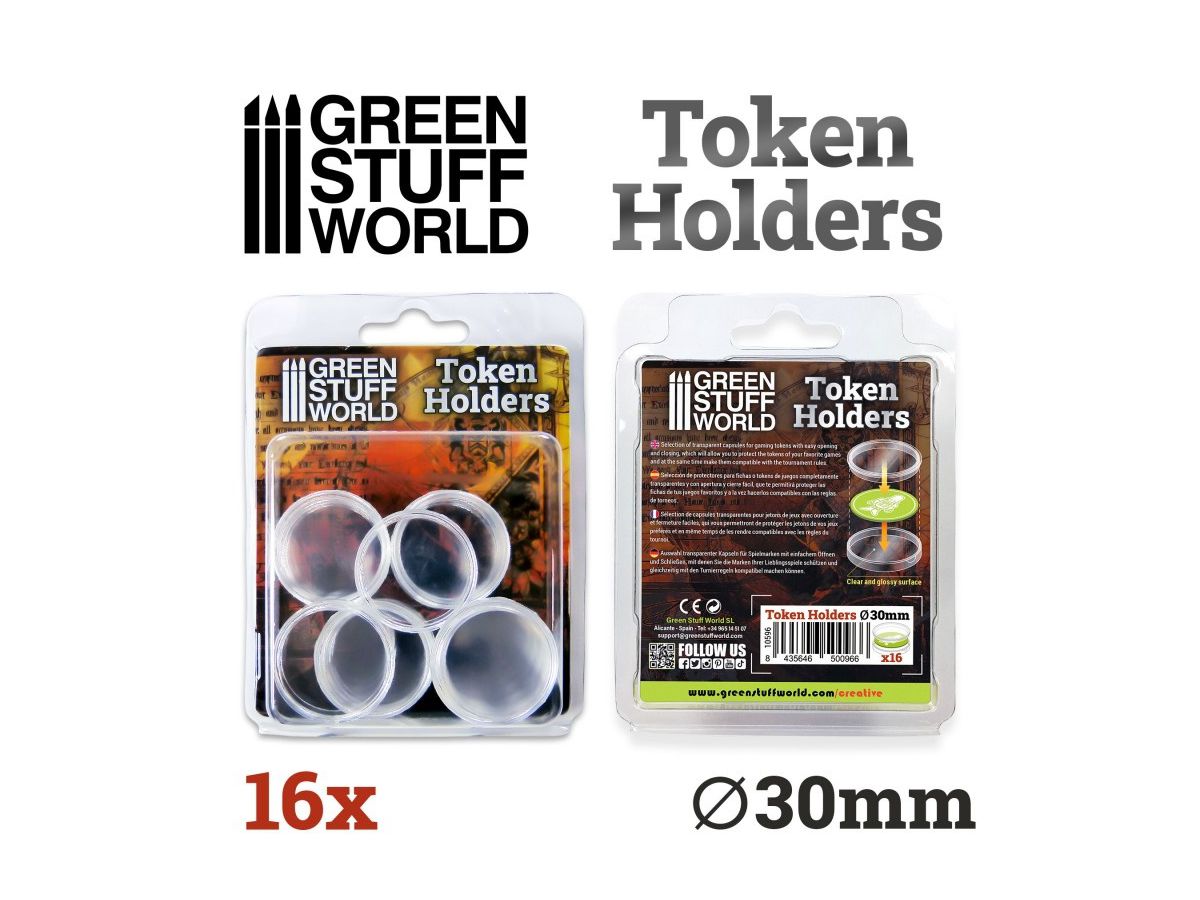 Acrylic Token Holder (30mm Diameter) 16 pcs Set