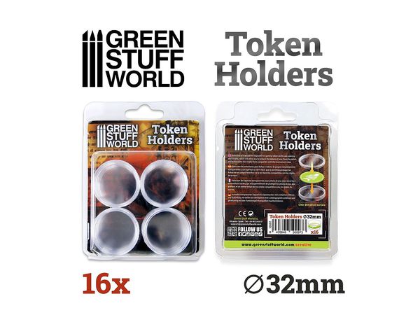 Acrylic Token Holder (32mm Diameter) 16 pcs Set