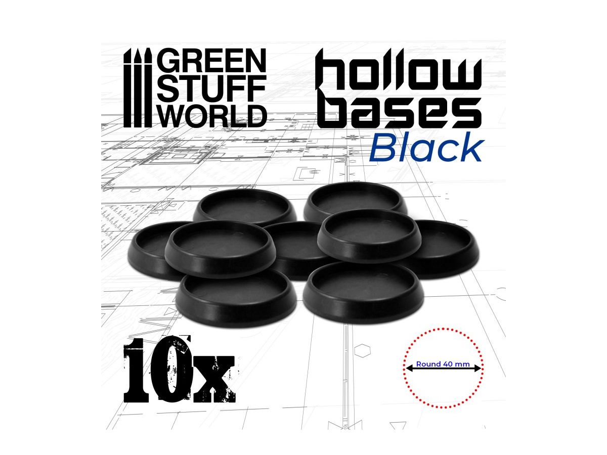 Bordered Plastic Display Base Black Circular Diameter 40mm