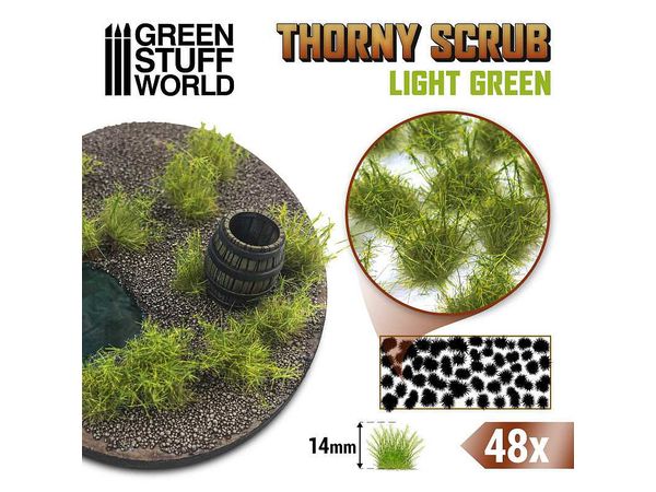Scene Material Thorny Bush Height 14mm Light Green (with Adhesive)