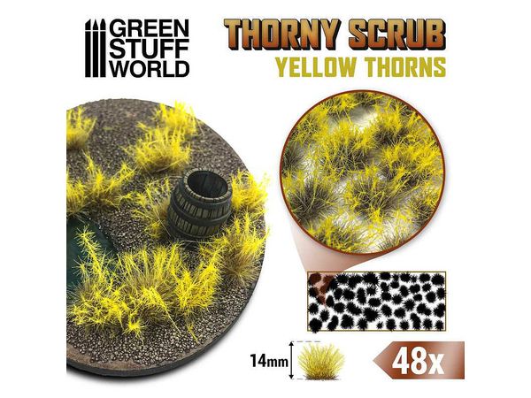 Scene Material Thorny Bush Height14mm Yellow Thorns (with Adhesive)