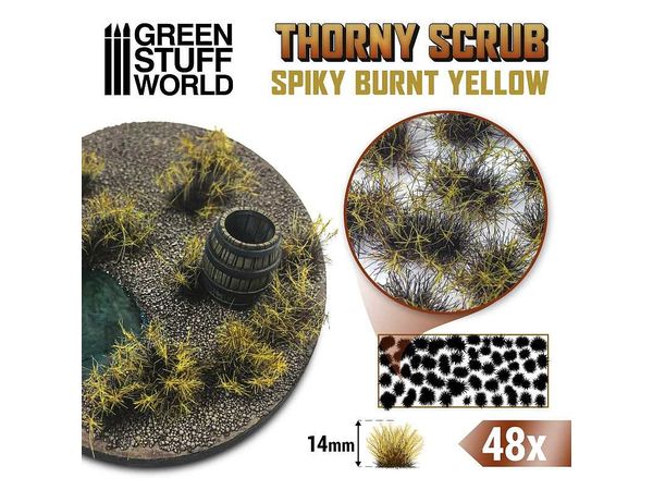 Scene Material Thorny Bush Height 14mm Burnt Yellow (with Adhesive)