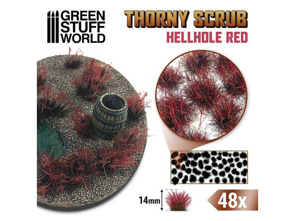 Scene Material Thorny Bush Height14mm Hell Hole Red (with Adhesive)