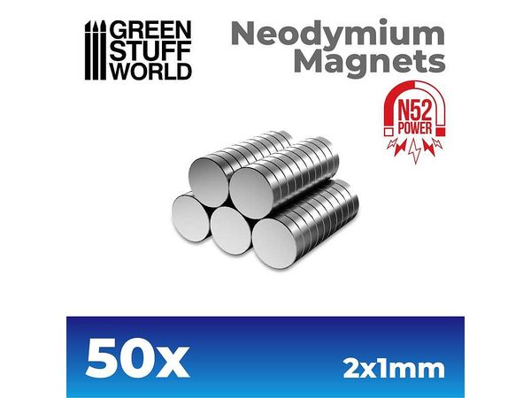 Neodymium Magnet Round 2mm x 1mm - 50pcs (N52)