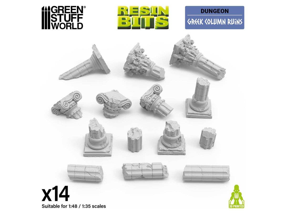 3D Print Set Greek Column Ruins (14pcs)
