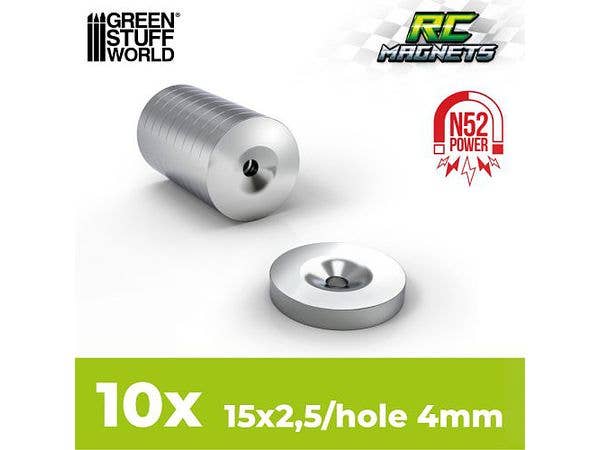 Neodymium Magnets 15 x 2.5mm with Hollow - 10pcs (N52)