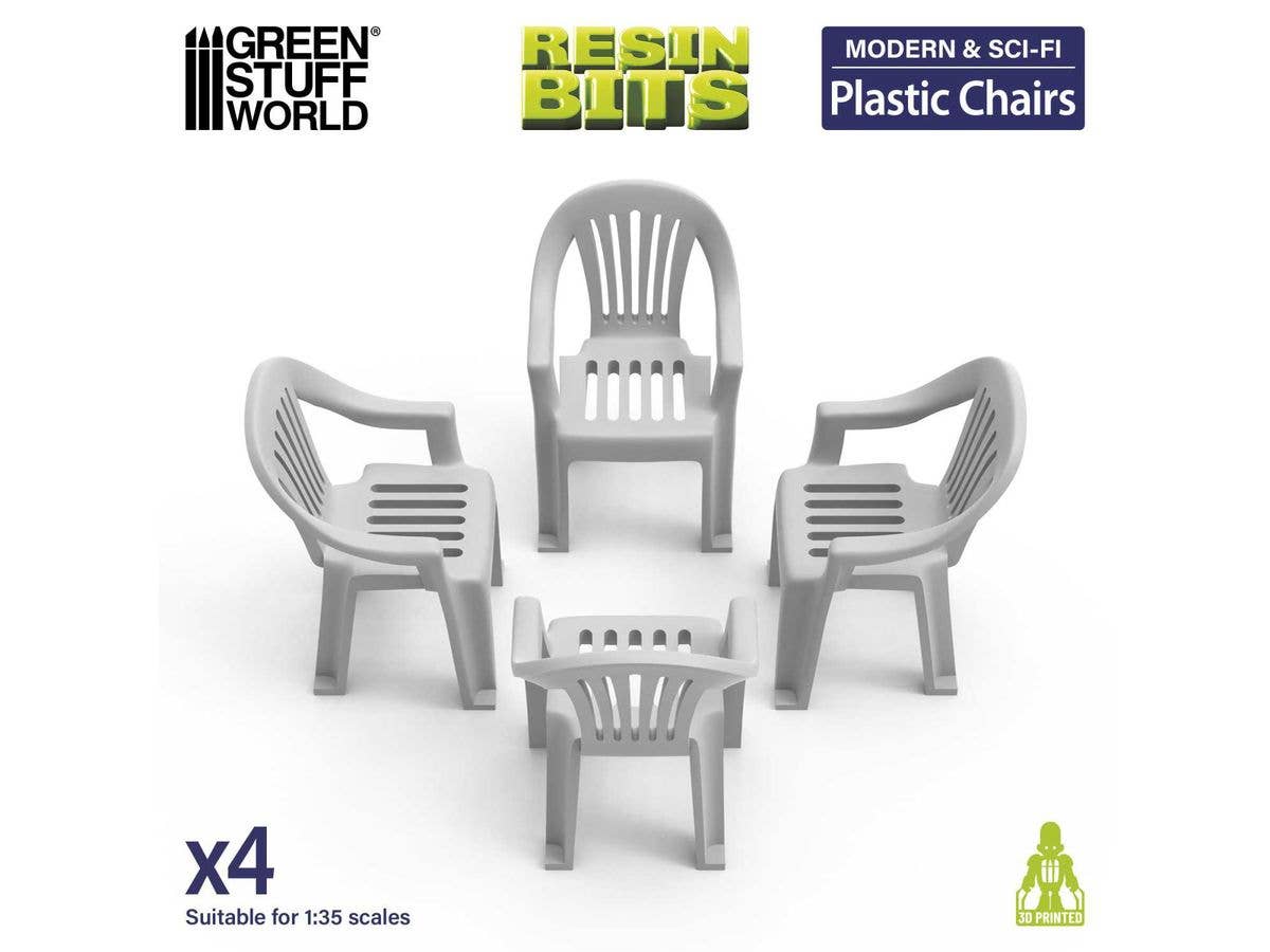 3D Printed Resin Set - Plastic Chairs