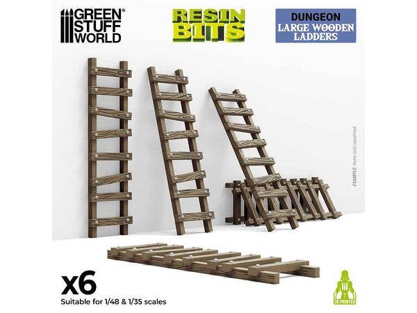 3D Print Set Large Wooden Ladders (6pcs)