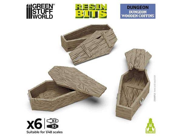3D Print Set Dungeon Wooden Coffins (6pcs)