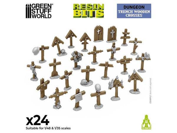 3D Print Set Trench Wooden Crosses (24pcs)