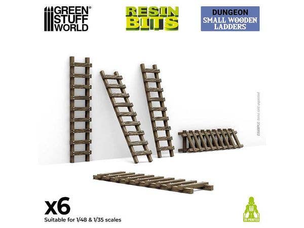 3D Print Set Small Wooden Ladders (6pcs)