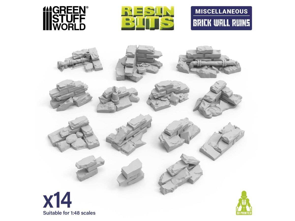 3D Print Set Brick Wall Ruins (14pcs)