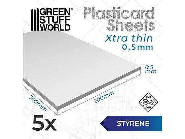 Styrene Sheets 0.5mm Pack x5