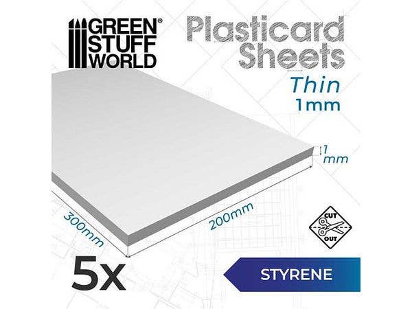 Styrene Sheets 1mm Pack x5