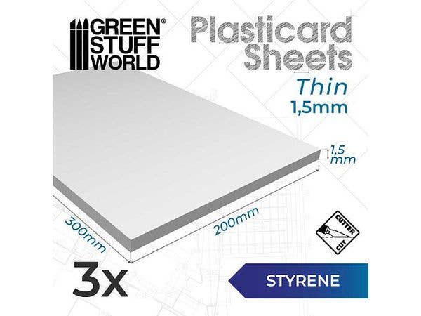Styrene Sheets 1.5mm Pack x 3