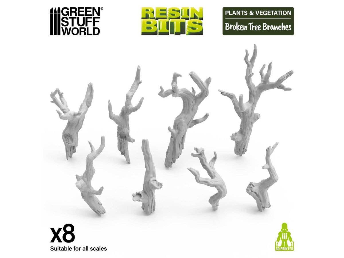 3D Print Set Broken Tree Branches (8pcs)