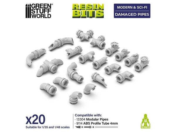 3D printed set - Damaged Pipes (1:48-1:35)