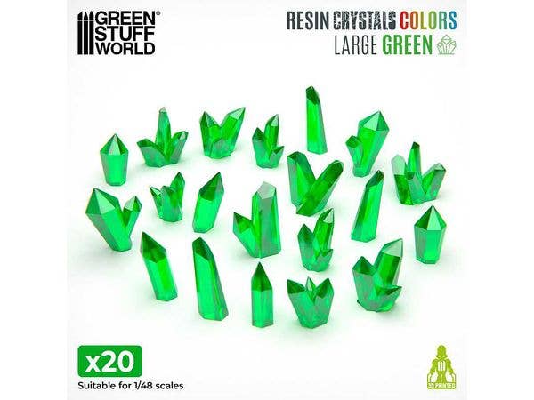 Green Resin Crystals - Large