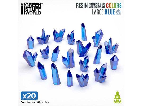 Blue Resin Crystals - Large