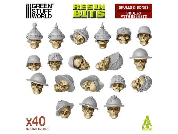 3D Print Set Skulls with Helmets (40pcs)