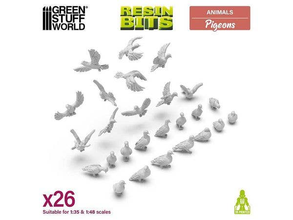 3D printed set - Pigeons (1:48-1:35)