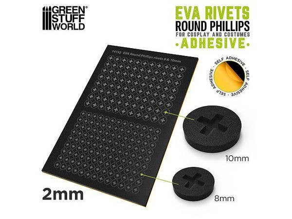 Adhesive EVA Round Phillips Rivets 2mm
