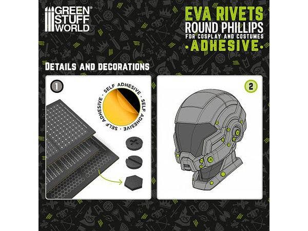Adhesive EVA Round Phillips Rivets 2mm