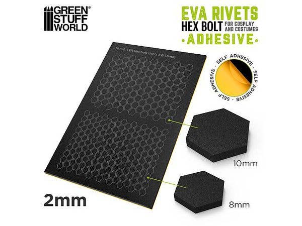 Adhesive EVA Hex Bolt Rivets 2mm