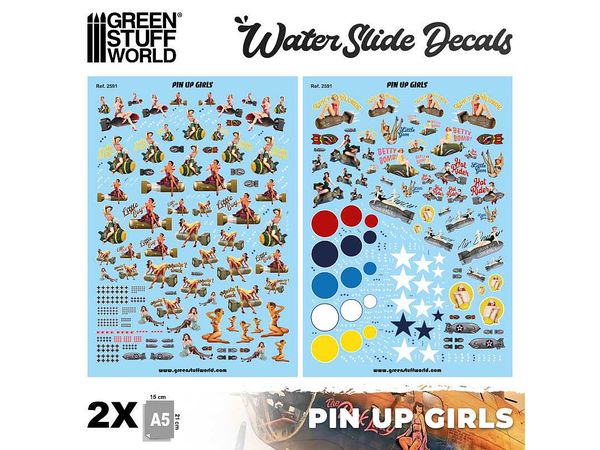 Water Slide Decal Pinup Girls Set