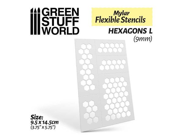 Flexible Stencil Sheet Hexagon L Size (9mm)