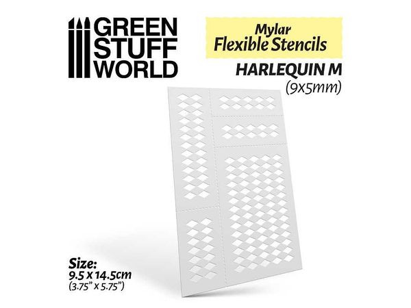 Flexible Stencil Sheet Harlequin Pattern M Size (9mm x 5mm)