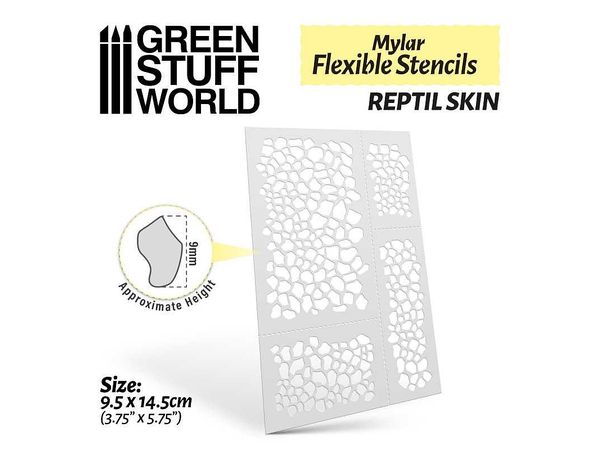 Flexible Stencil Sheet Reptile Skin (Stepping Stone Pattern) (Approx. 9mm)