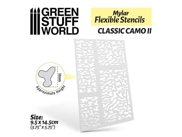 Flexible Stencil Sheet Classic Camo 2 (Approx. 10mm Large)