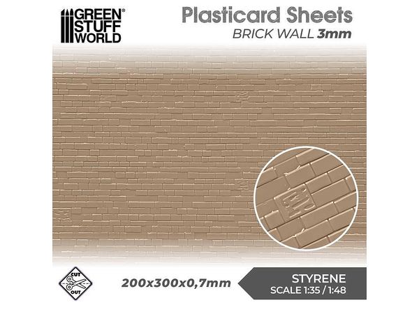 Plastic Sheet - Brick Wall 3mm Texture Sheet