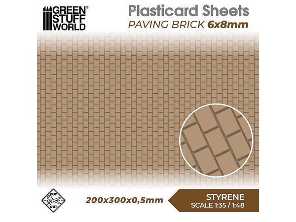 Plastic Sheet - 6 x 8mm Paving Brick Texture Sheet