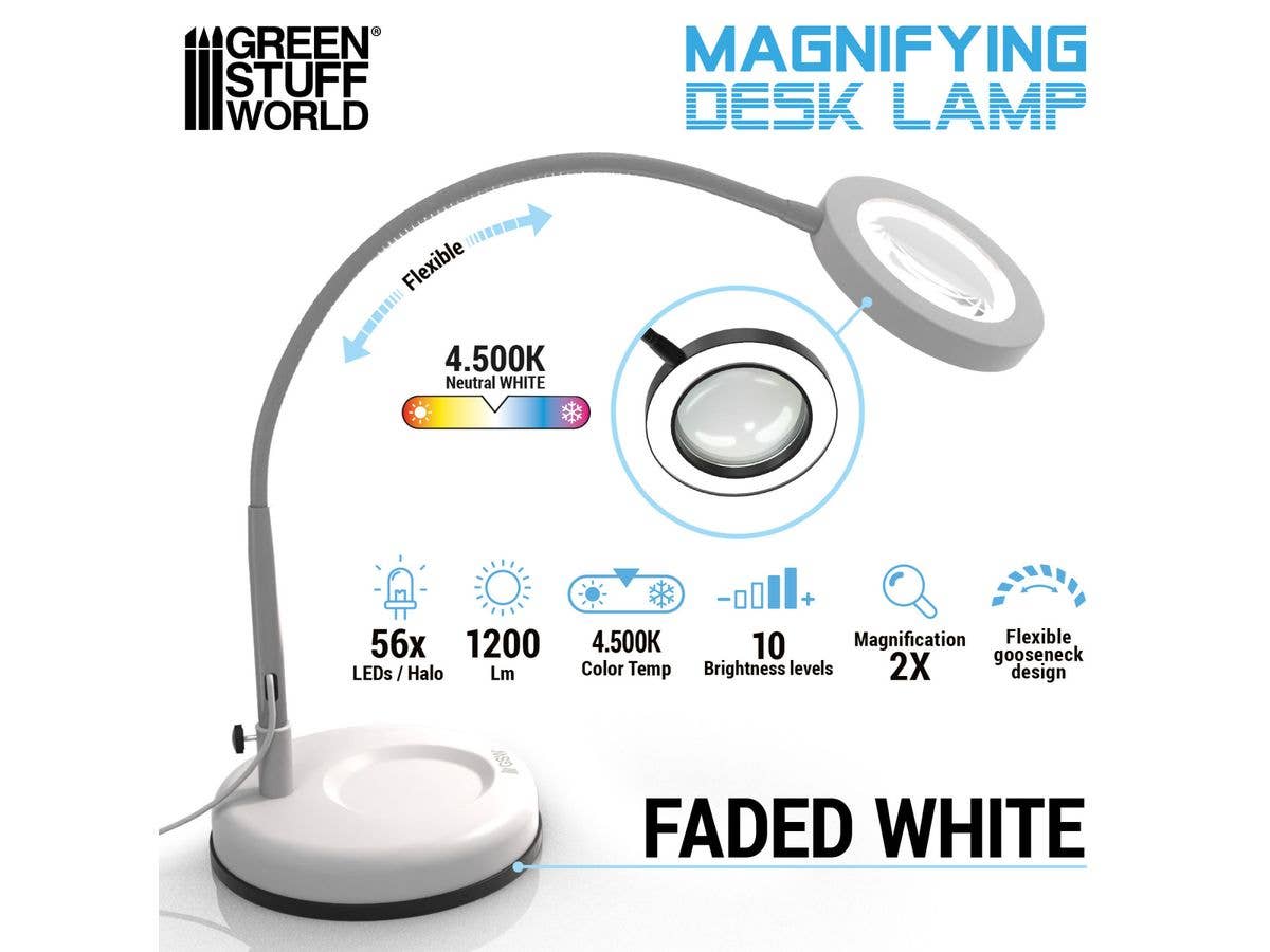 Magnifying Desk Lamp - Faded White