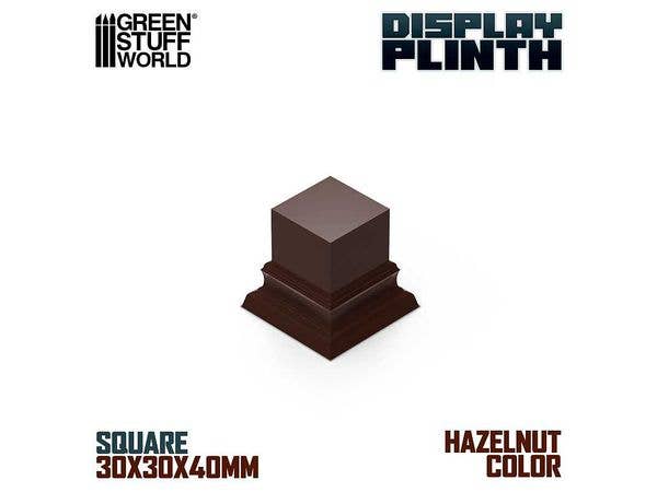 Square Top Display Plinth 3x3 cm - Hazelnut Brown
