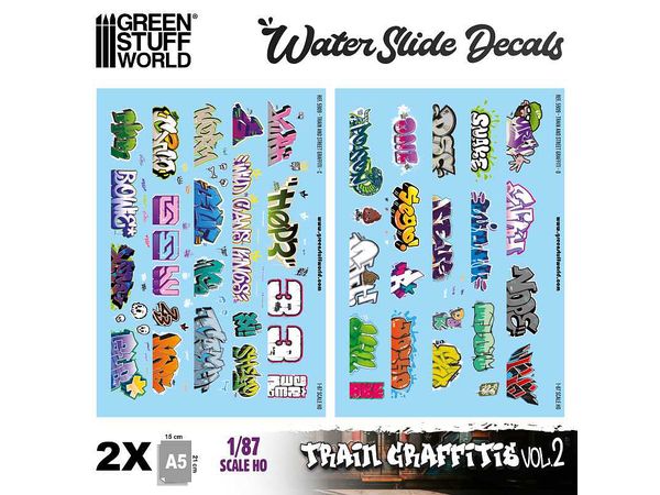 Waterslide Decal HO Graffiti Decal Set 2