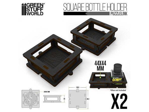 Square Bottle Holder for Cement Glue x2