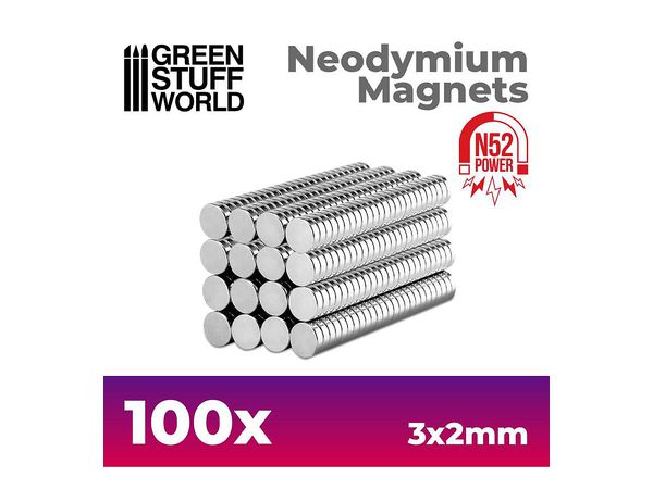 Neodymium Magnets 3 x 2mm - 100 pcs (N52)