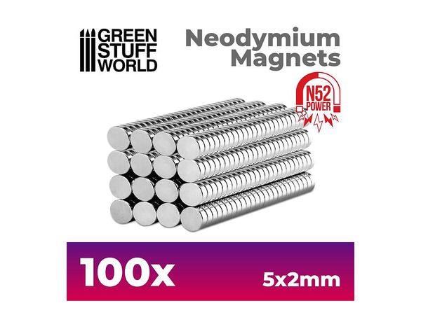 Neodymium Magnet 5 x 2mm - 100 pcs (N52)