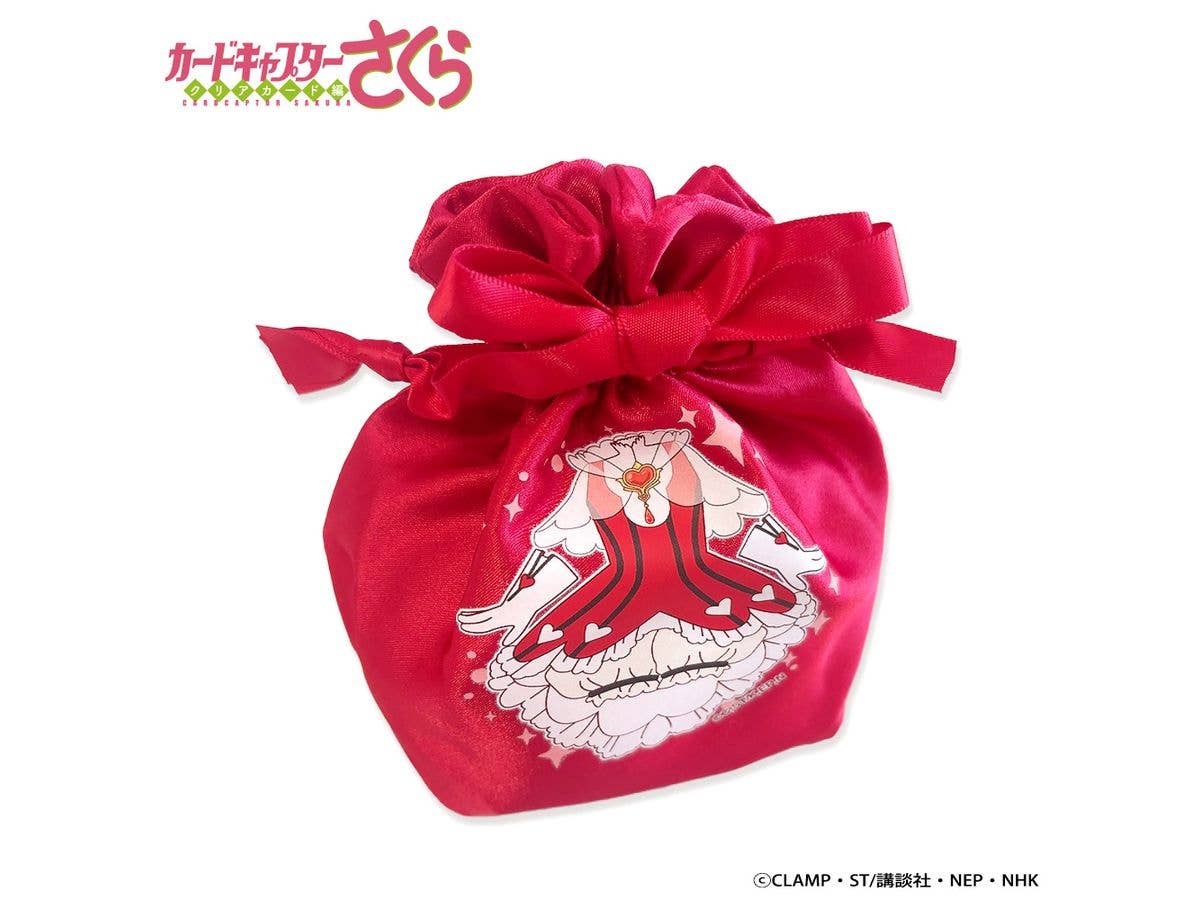 Anime Cardcaptor Sakura: Clear Card: Costume Satin Drawstring Bag / Sakura (Red)