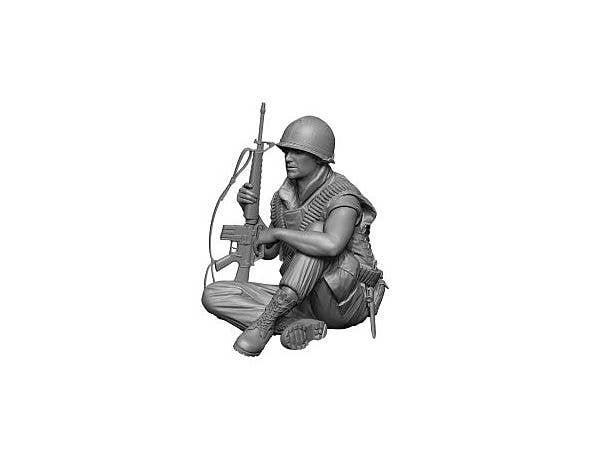 Modern American Vietnam War Rifleman Resting Position