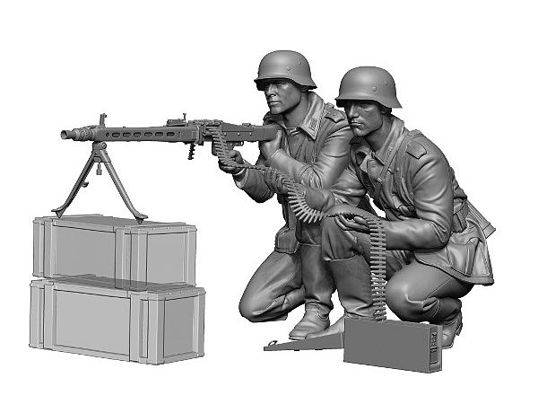 WWII German Machine Gun Team Set (2 Figures)