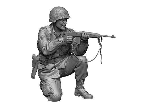 WWII American Paratrooper Fighting in the Netherlands