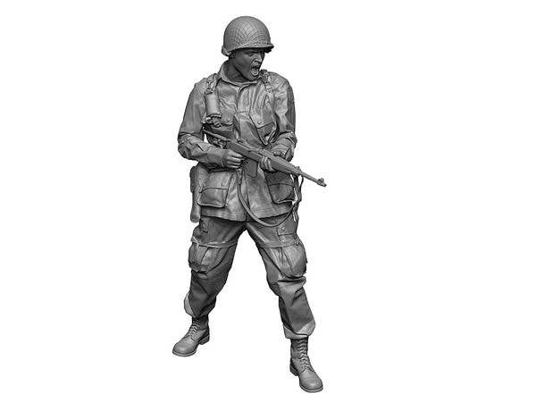 WWII American Paratrooper Firing