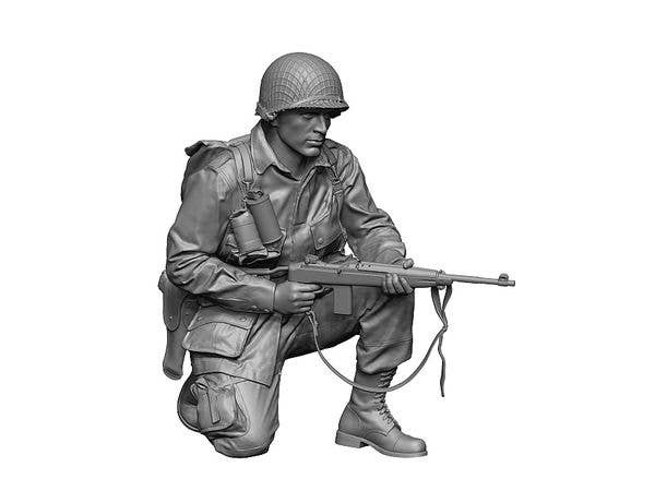 WWII American Normandy Paratrooper #2 Kneeling